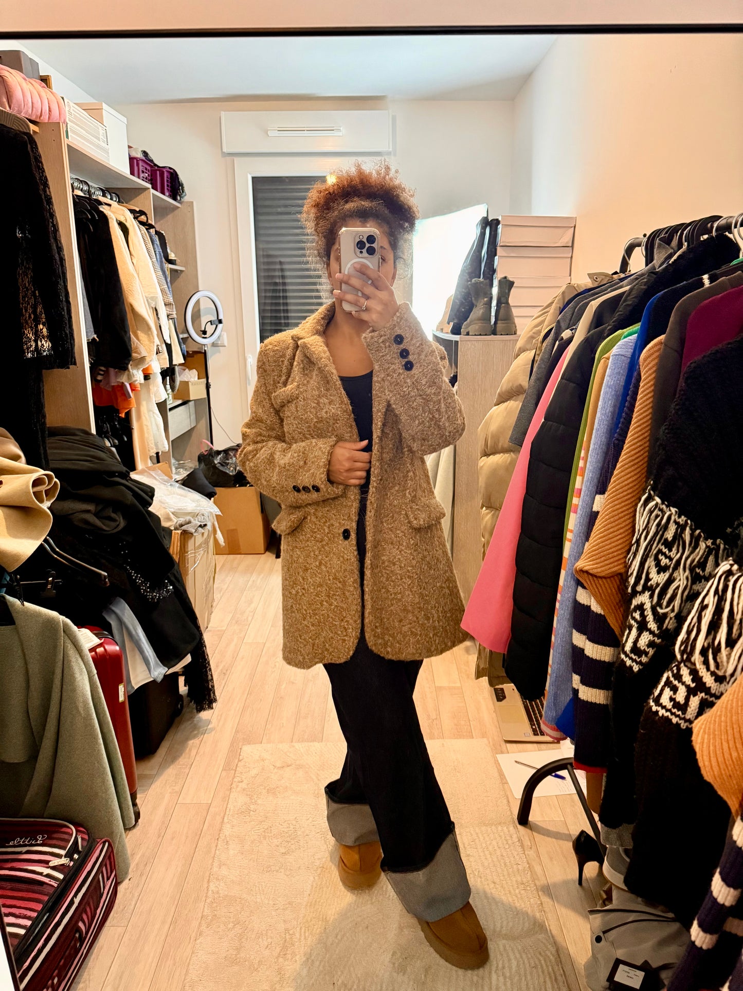 Veste blazer oversize laine bouclée