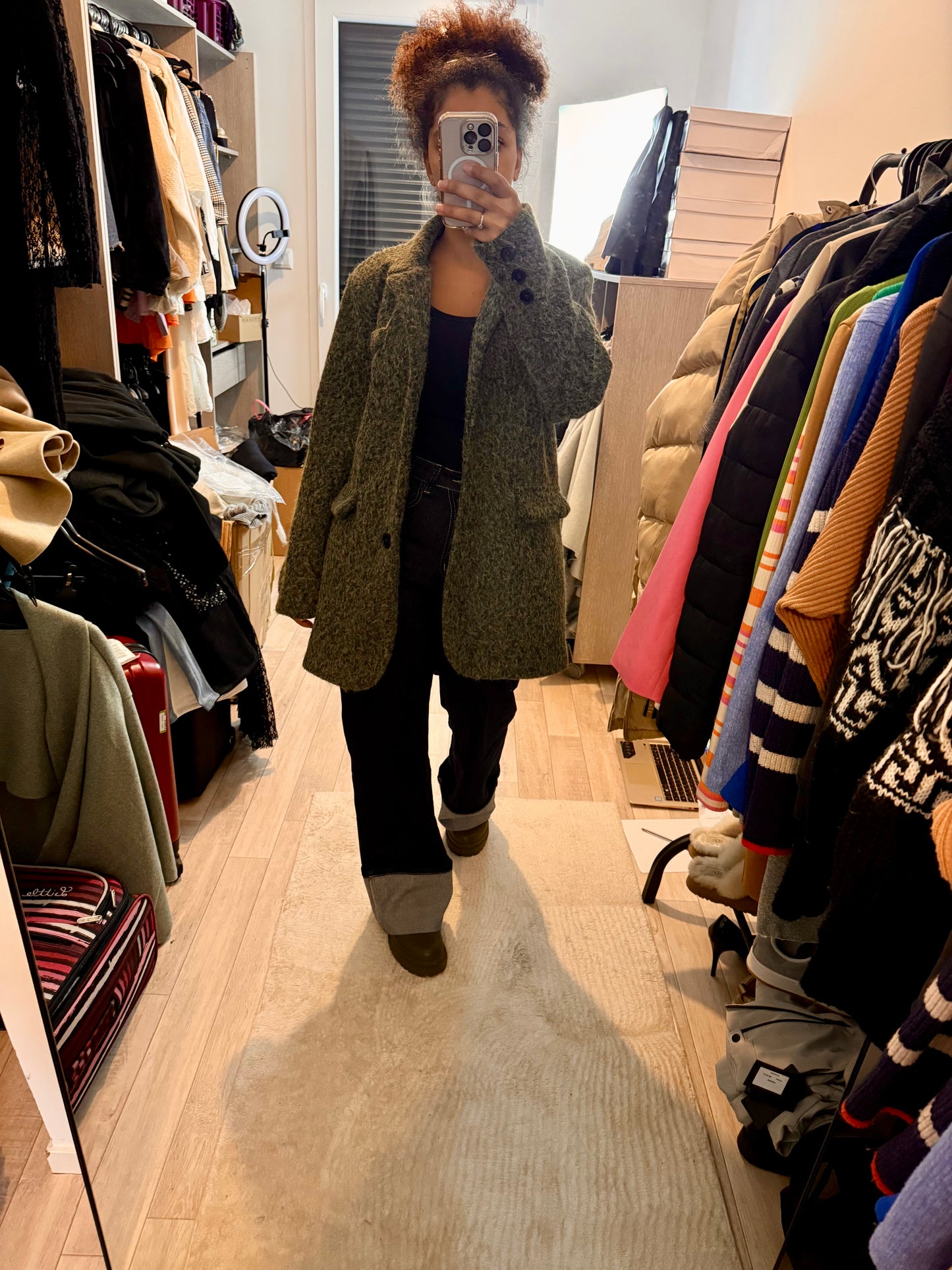 Veste blazer oversize laine bouclée