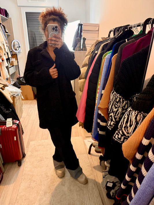 Veste blazer oversize laine bouclée